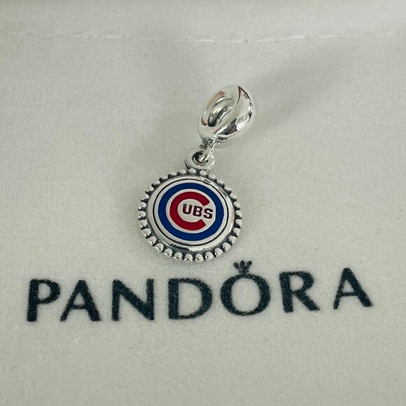 Pandora Chicago Cubs Baseball Charm S925 Sterling Silver - Picture 1 of 4